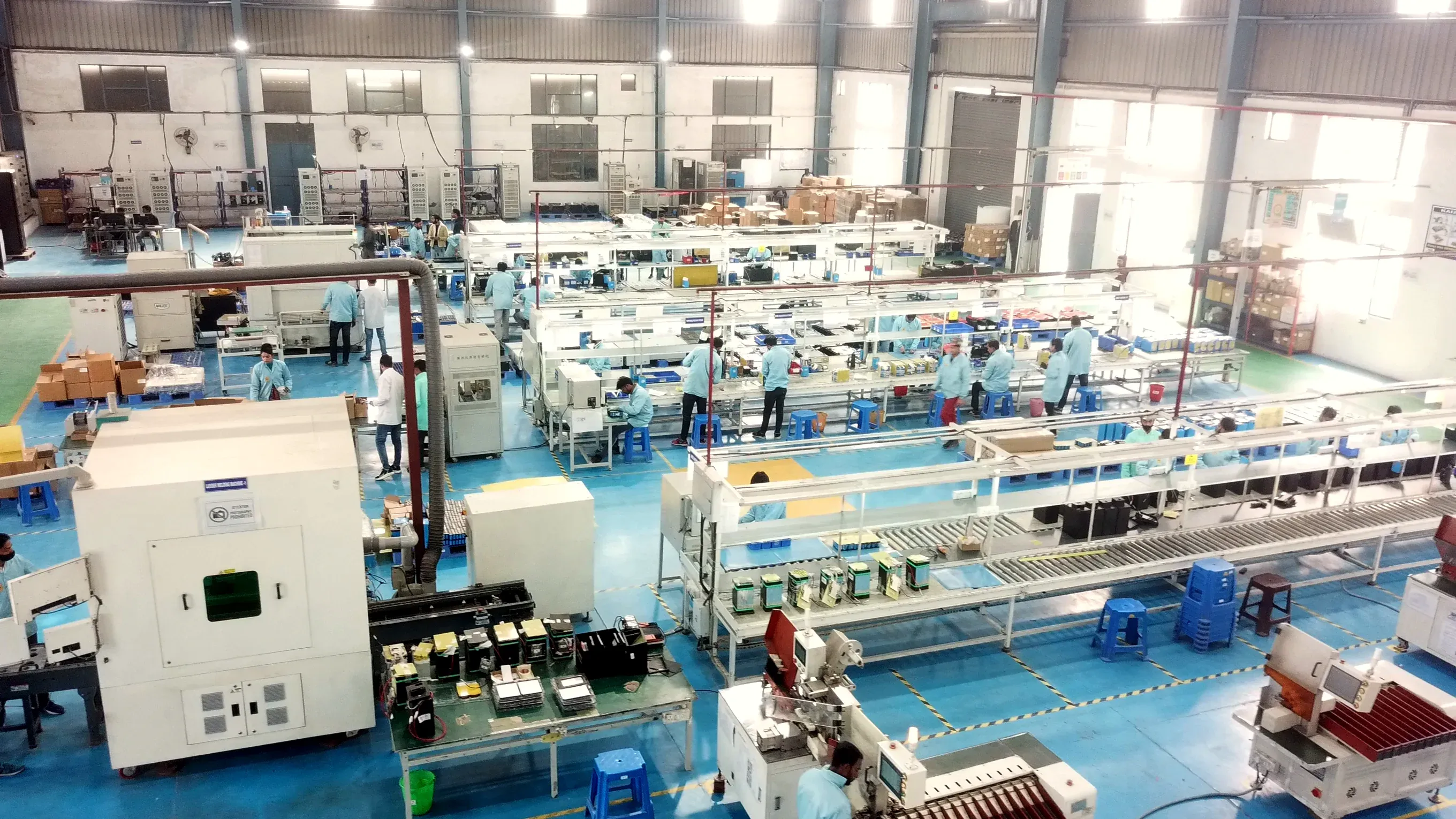 The CLN Energy battery assembly hall in Noida